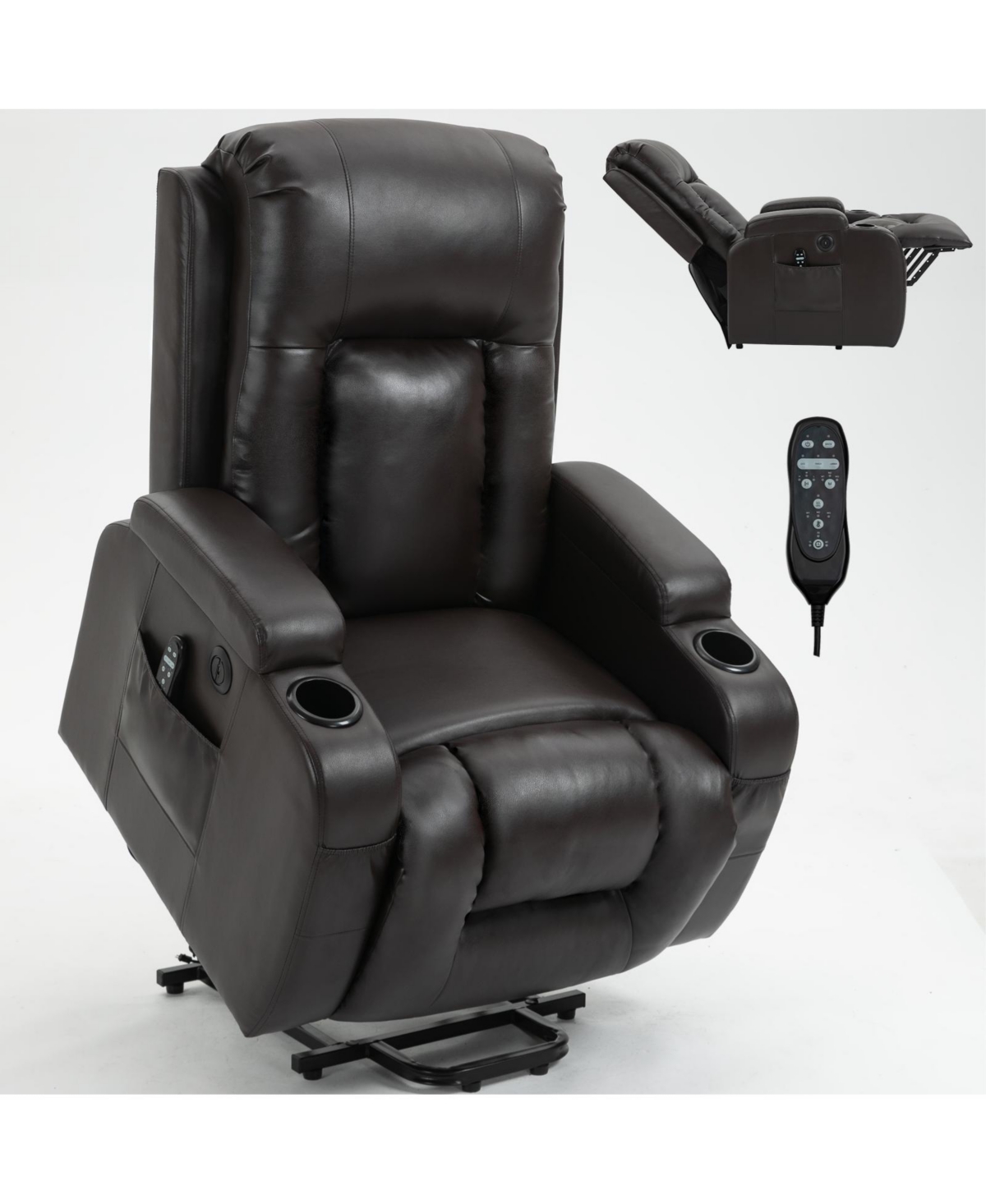 Streamdale Furniture Infinite Position Up to 350 Lbs Power Lift Recliner Chair for Elderly, Heavy Duty Motion Mechanism with 8-Point Vibration Massage