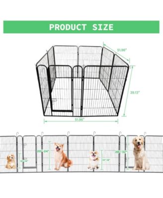 Metal Pet Playpen 39.13-in x 21.98-in Black Metal Indoor/Outdoor Playpen