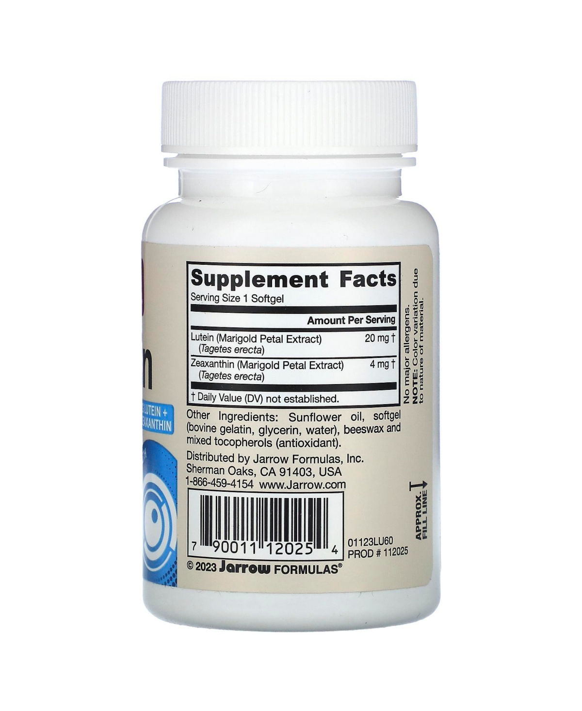 Jarrow Formulas Lutein 20 mg - Softgels - Clinically Documented Eye, Vision Health &
