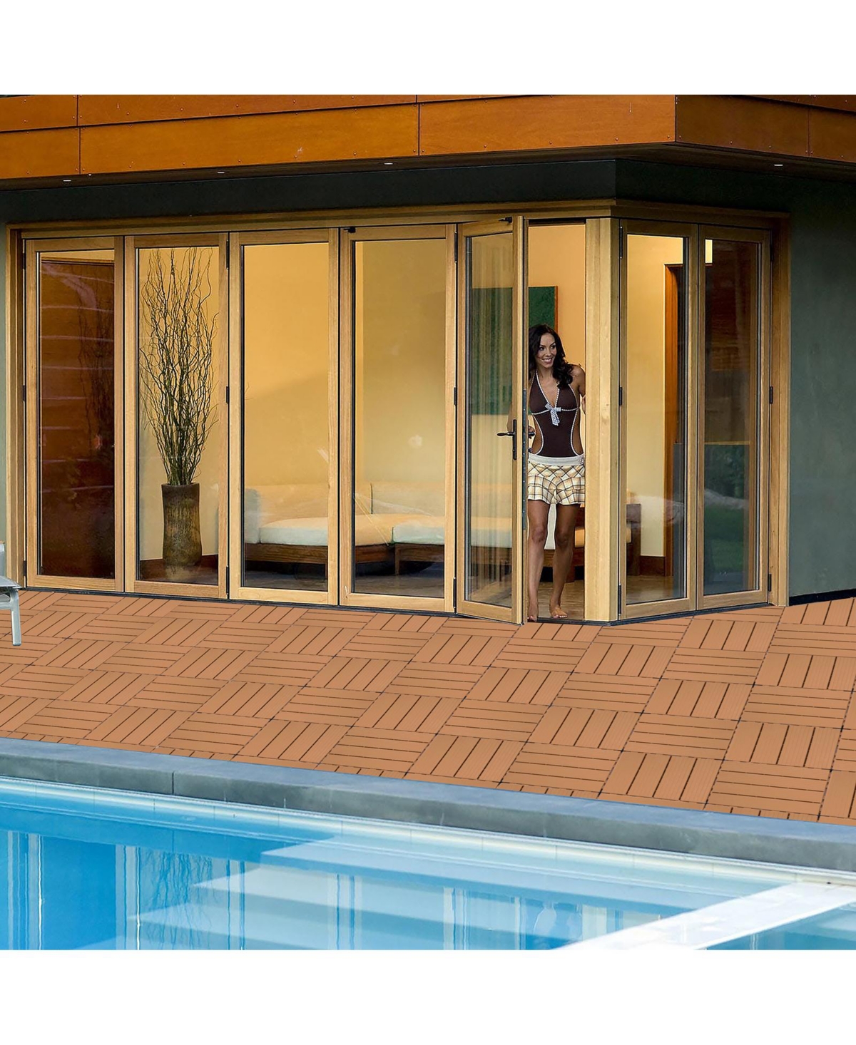 Streamdale Furniture Plastic Interlocking Deck Tiles, 11.8