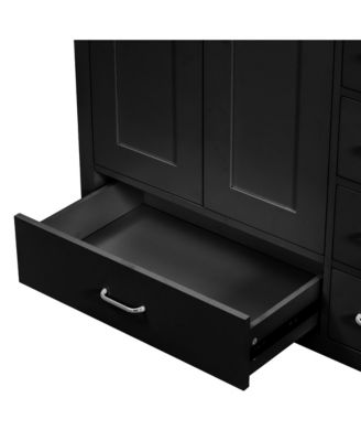 Streamdale Modern 36" Black Vanity with Ceramic Sink and Abundant Storage