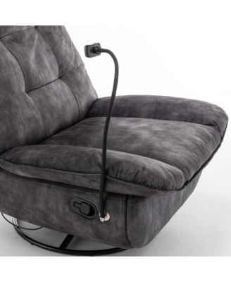 Luxurious Velvet Recliner with Phone Holder