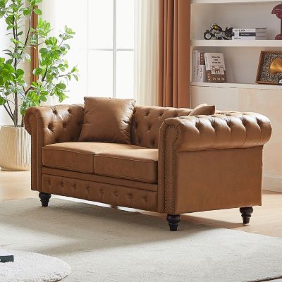  Contemporary Chesterfield Sectional Sofa with Buttons and Nails