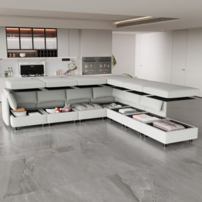 Mid-Century Love Seat with Storage