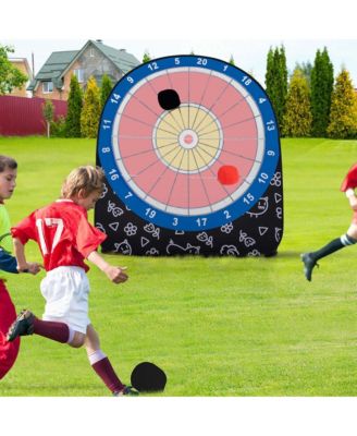 Large Dart Board for Kids with 4 Kick Balls, Carrying Bag Giant Outdoor Kick