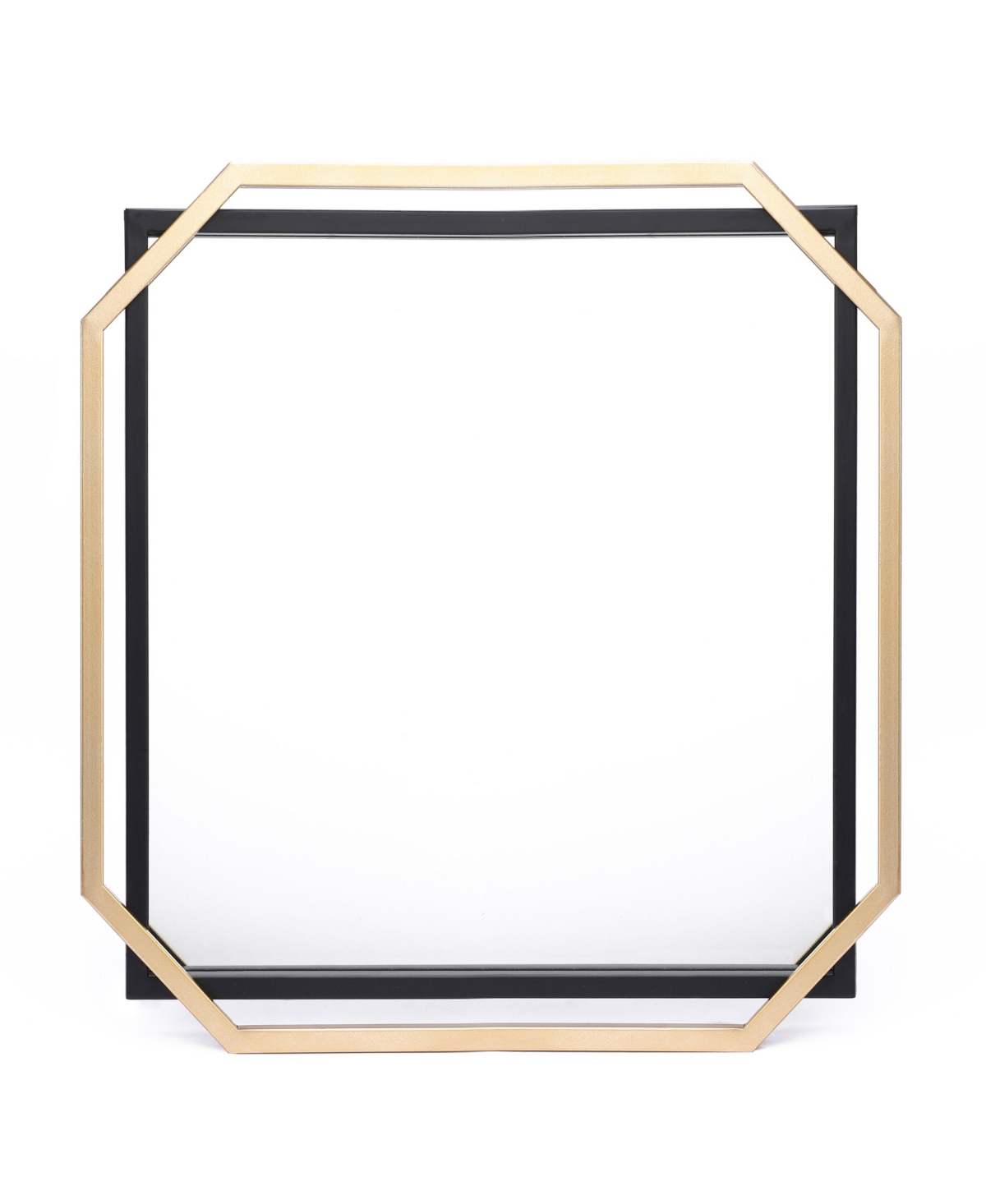Luxenhome Gold And Black Metal Floating Frame Wall Accent Mirror