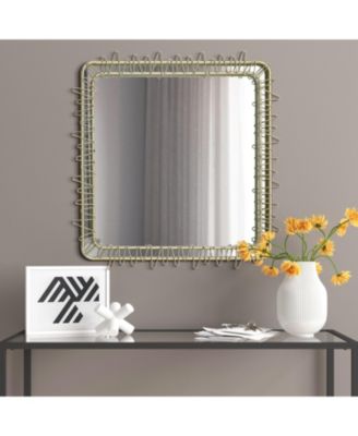 Gold Metal Frame 30.2-In Square Accent Wall Mirror