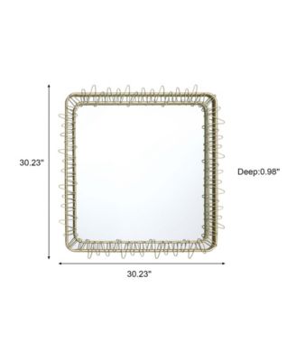 Gold Metal Frame 30.2-In Square Accent Wall Mirror