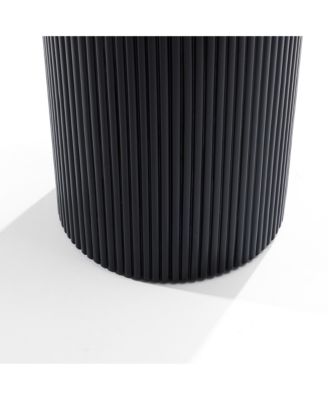 Black Finish Fir and MDF Wood Accent Round Table