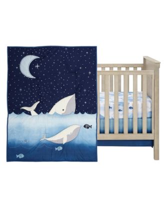 Bubbles & Squirt 3-Piece Whale/Ocean Aquatic Baby Crib Bedding Set
