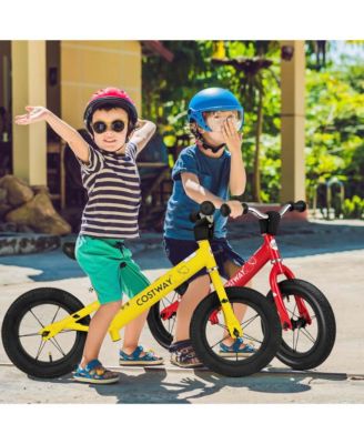 12 Inch Toddler Balance Bike No Pedal Training Bicycle with Inflatable Rubber Tires