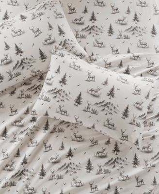 Printed Cotton Flannel 4-Pc. Sheet Set, Full