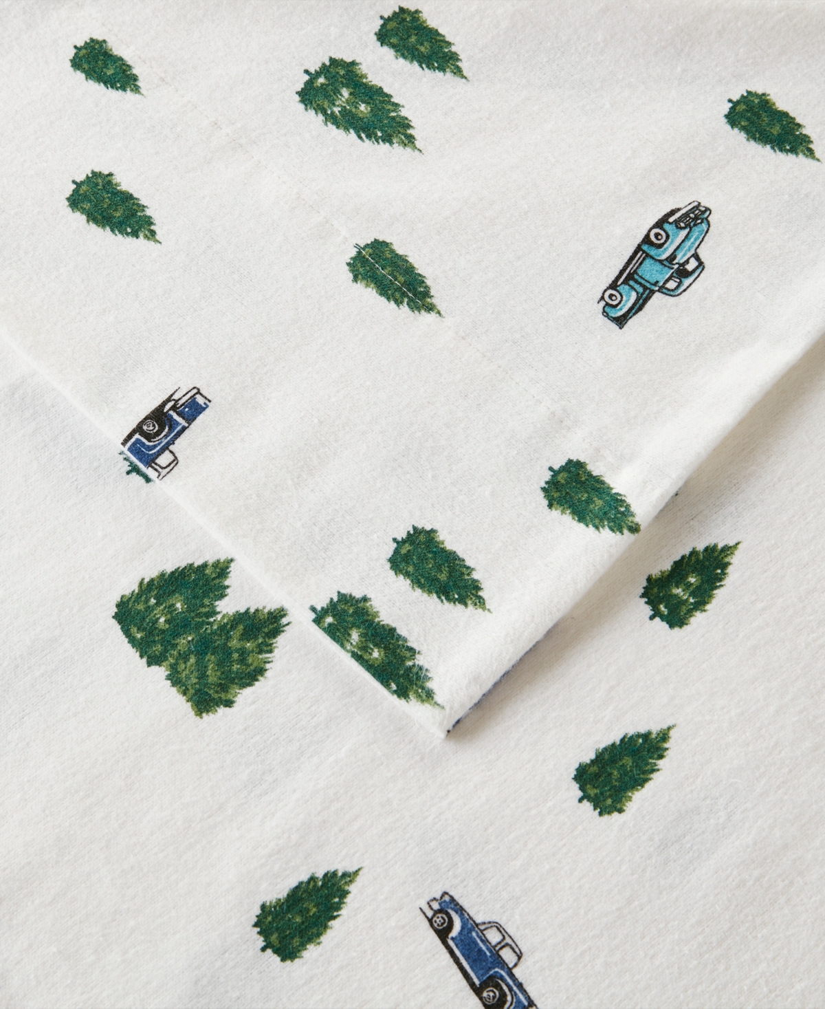 Woolrich Printed Flannel 3-pc. Sheet Set, Twin In Green Trees Trucks