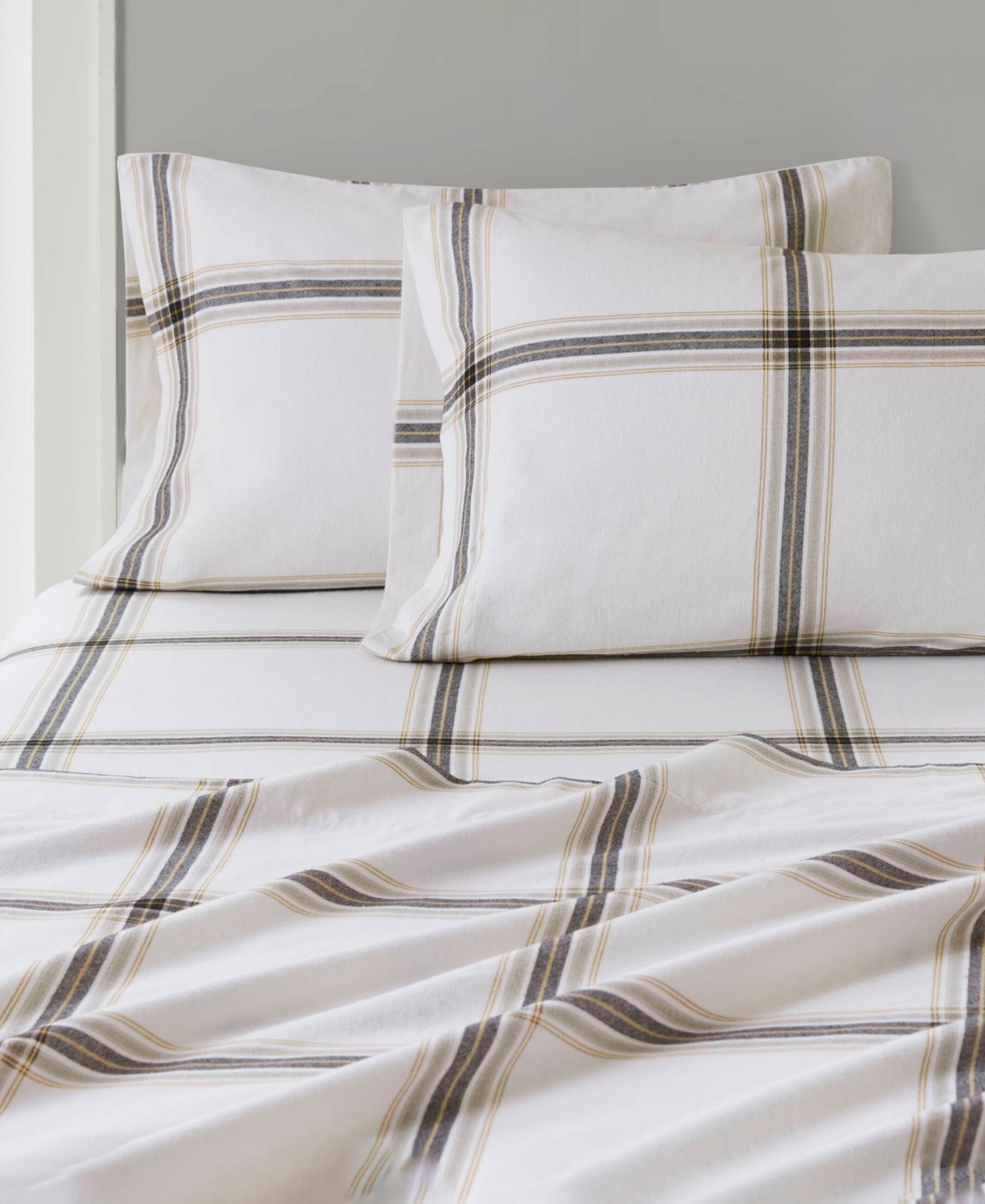 Woolrich Printed Flannel 4-pc. Sheet Set, King In Tan Plaid