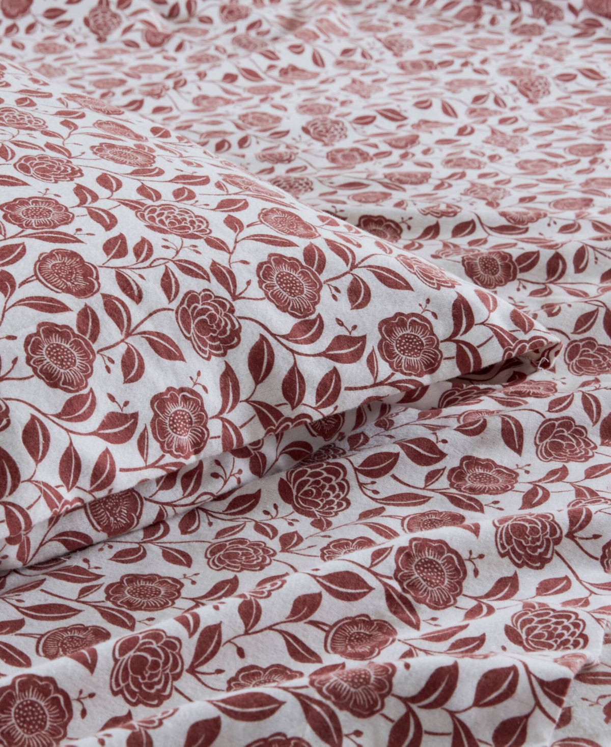 Beautyrest Extra Deep Pocket Cotton Flannel 4-pc. Sheet Set, Queen In Rust Floral