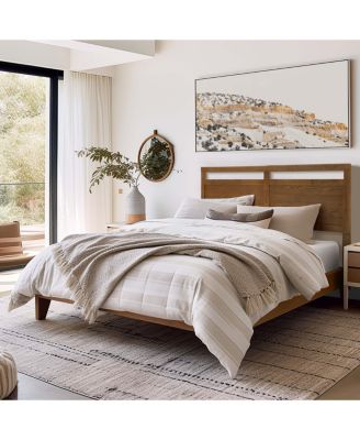 Farmhouse Double Panel Wood Headboard, Queen