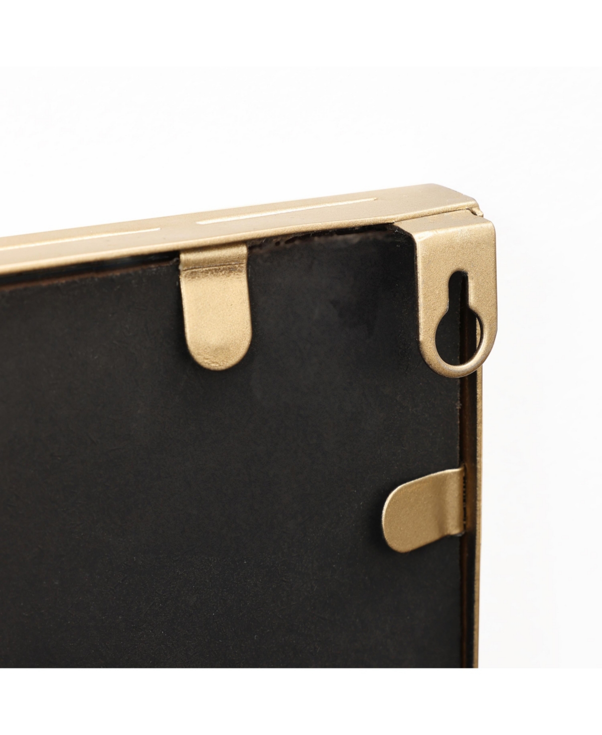 LuxenHome Cityscape Gold Metal Frame Rectangular Wall Mirror