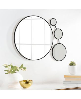 Circles Black Metal Frame Round Wall Mirror