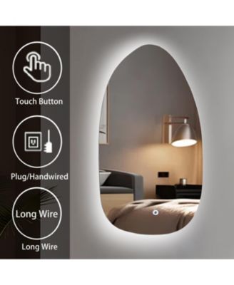 Asymmetrical Accent Wall Mirror with Lights
