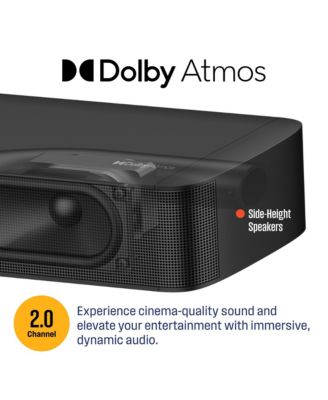 2.0 Channel Mini Sound Bar with Dolby Atmos and Dolby Digital Plus, Bluetooth and with Roku TV Ready