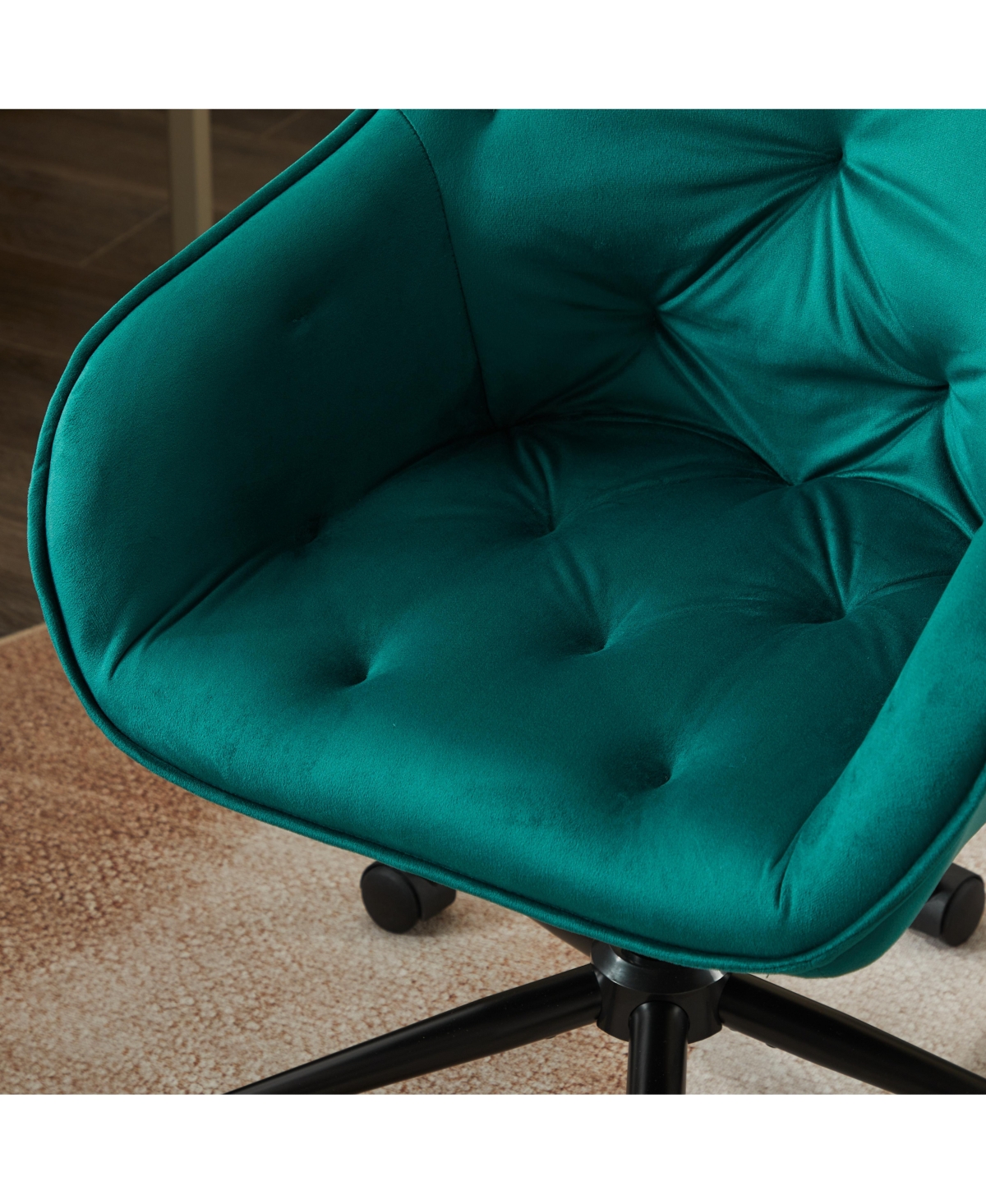 Streamdale Furniture Elegent Velvet Office Chair with Wheels, Makeup Vanity Chair Height Adjustable for Teens Women Girls, Comfy Swivel Modern Leisure