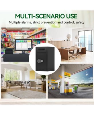 Depository Drop Safe, Front Drop Slot Lock Box with Digital Combination and Anti-Fishing, Silent Deposit Safe Box, Security Money Safe for Cash Slips Expense Business Office Home