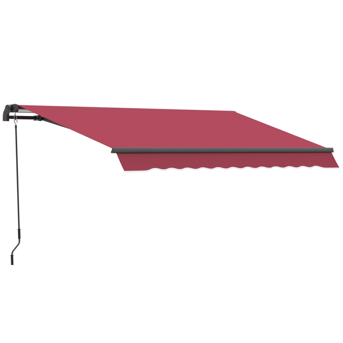 10' x 8' Retractable Awning, Patio Awnings, Sunshade Shelter w/ Manual Crank Handle, Uv & Water-Resistant Fabric and Aluminum Frame for Deck, Balcony,