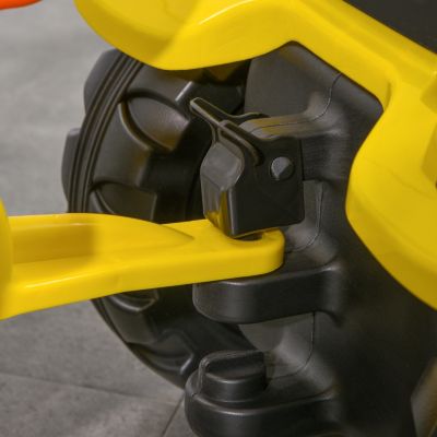 Kids Ride on Farm Tractor, Manual Pedal Ride on Car with Back Storage Trailer, Shovel & Rake, Horn for Age 3 Years Old, Yellow