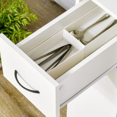 3- tier Slim Storage Cart, Rolling Narrow Kitchen Cart on Wheels for Small Place, Slide Out Side Utility Cart for Bathroom, Laundry