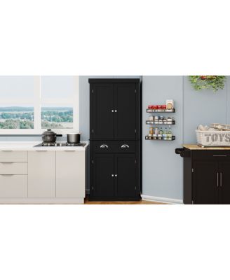 4-Door Kitchen Pantry, Drawer & Shelves