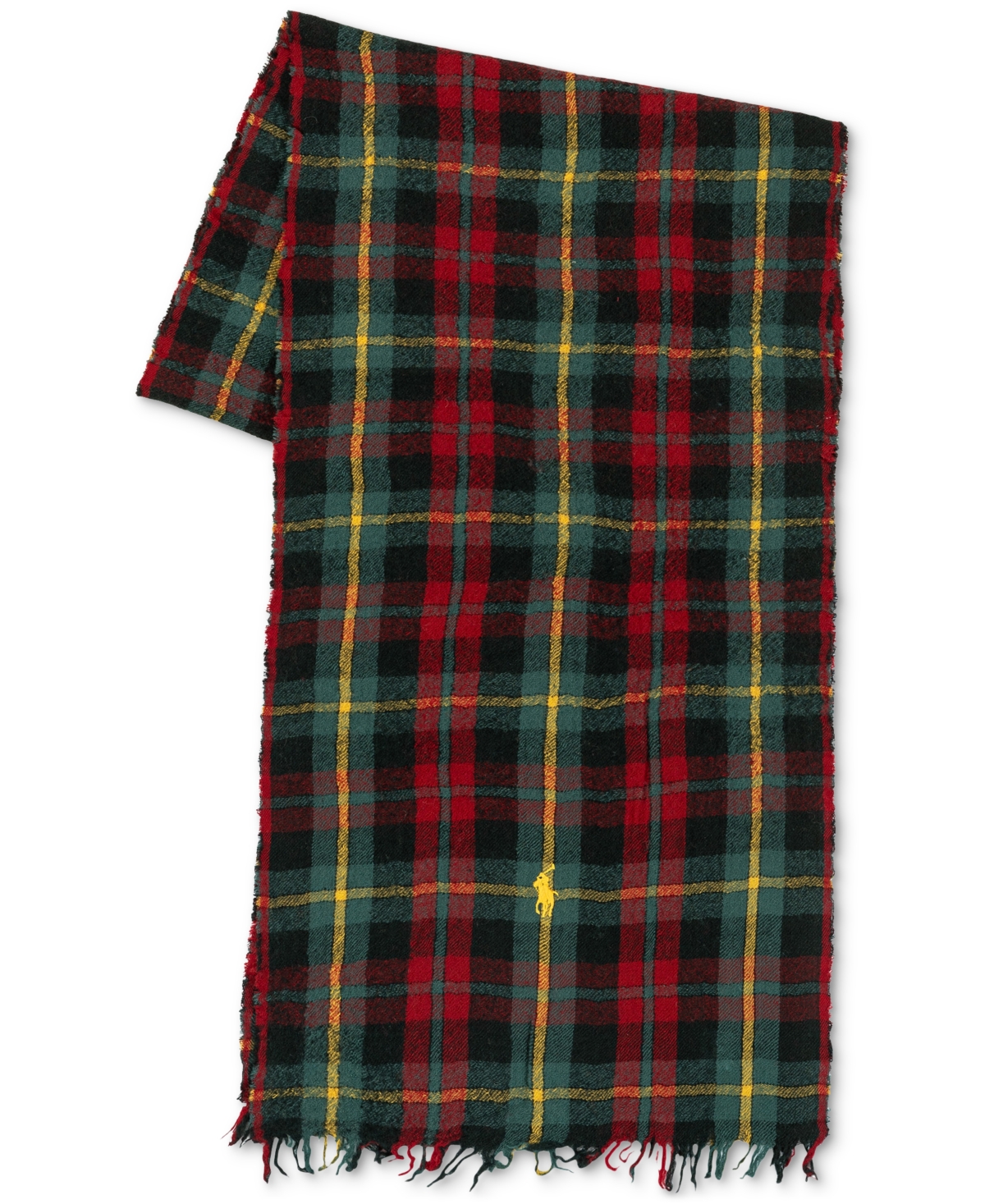 Polo Ralph Lauren Men's Outdoor Crinkle Plaid Scarf In Red Plaid