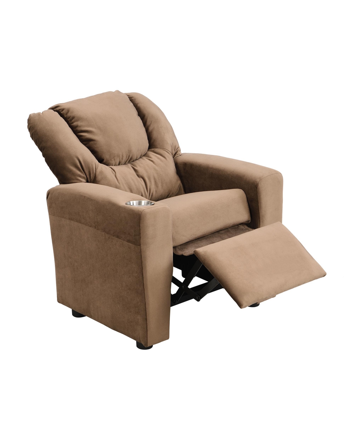 Slickblue Kids Recliner Chair Upholstered Velvet Couch with Cup Holder, Footrest, and Backrest for Toddlers