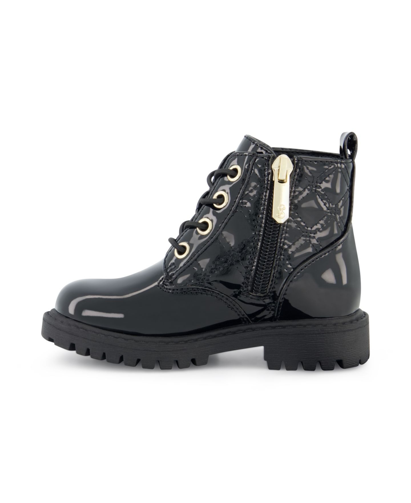 Ботинки Sam and Libby Jada Alice Ankle Classic Moto Boot для девочек-малышей, цвет: Чёрный лаковый — фото 2