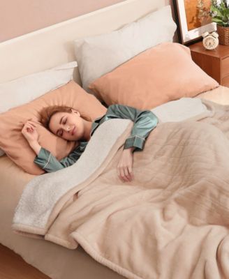 Heated Flannel and Sherpa Blanket, King