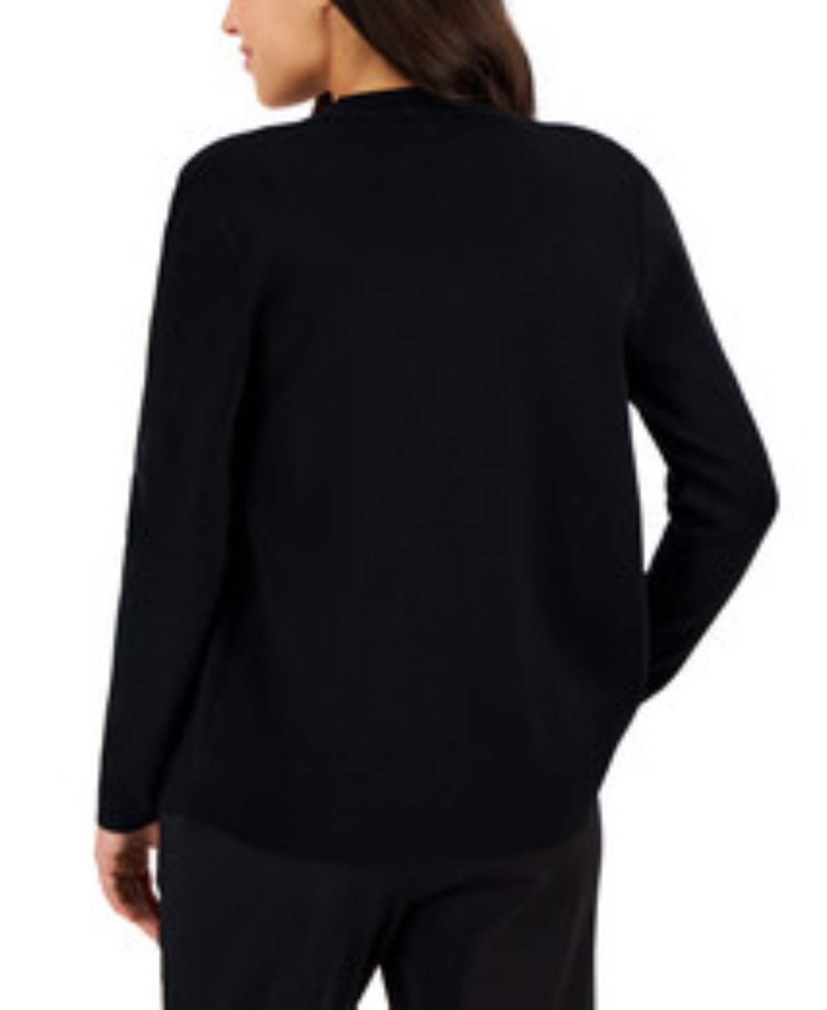 Ak Anne Klein Women's Newport Kissing Front Cardigan Sweater In Black
