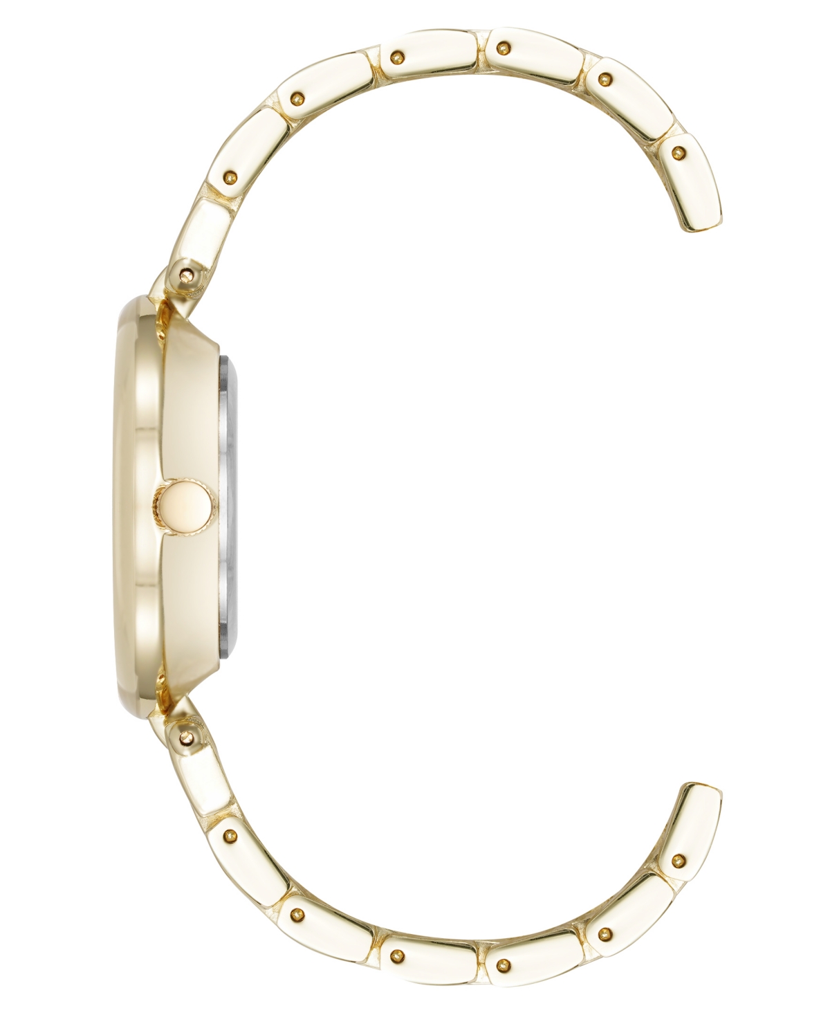 Anne Klein Women's Quartz Everyday Roman Numeral Champagne and Gold-Tone Alloy Metal Watch, - Gold-Tone