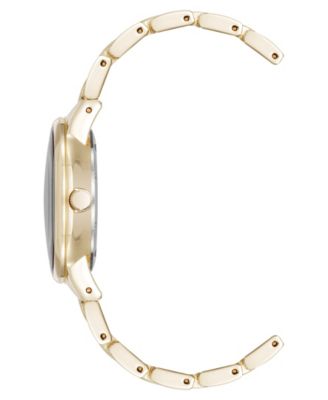 Women's Quartz Minimalist Burgundy and Gold-Tone Alloy Metal Watch, 32mm