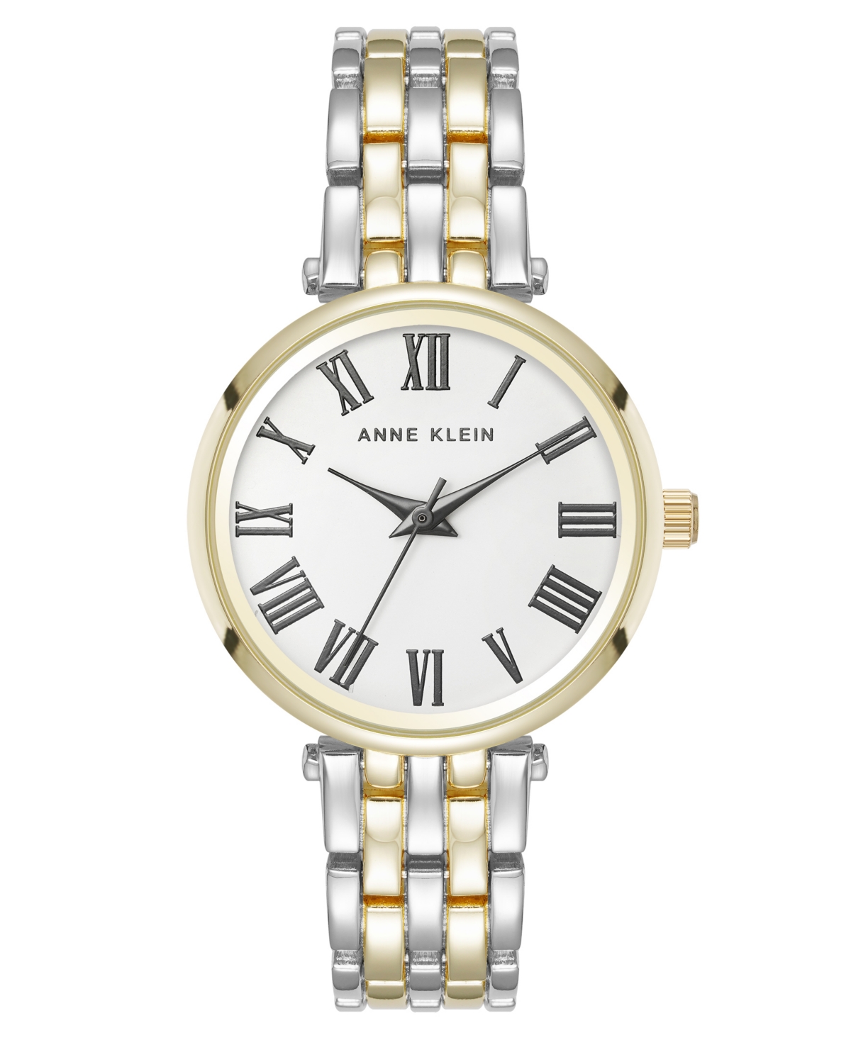 Anne Klein Women's Quartz Everyday Roman Numeral Two-tone Alloy Metal Watch, 32mm In Silver-tone,gold-tone