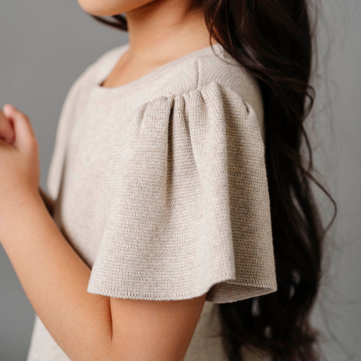 Hope & Henry Toddler Girls Short Sleeve Pleated Sweater Dress