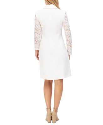 knee length dresses for ladies White Lace Blazer – Petunias of Naples