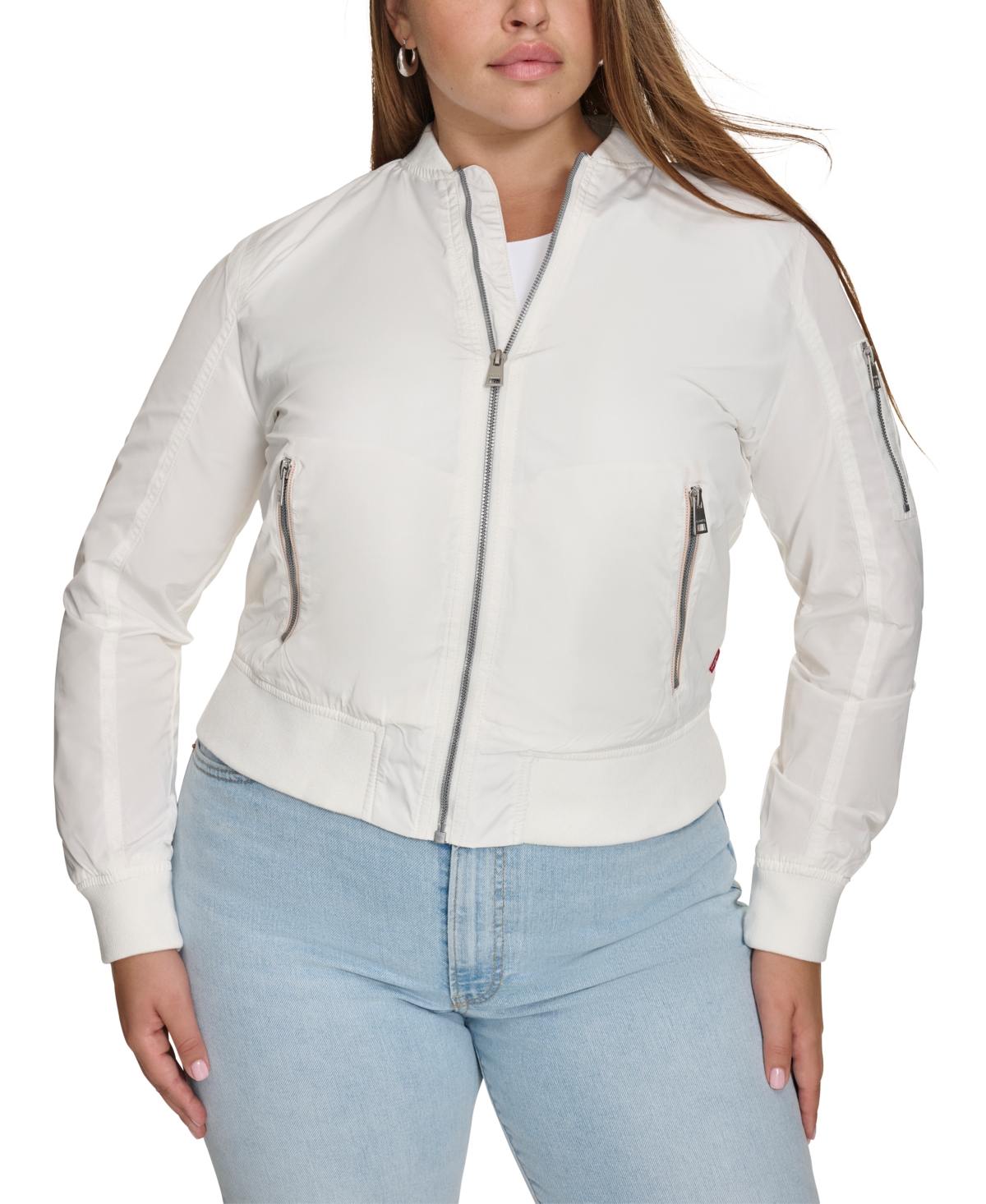 Trendy Plus Size Melanie Bomber Jacket - Army Green