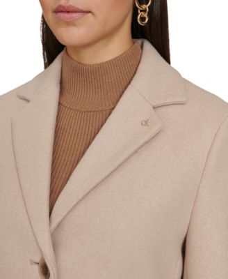 Women's Single-Breasted Notched-Collar Coat