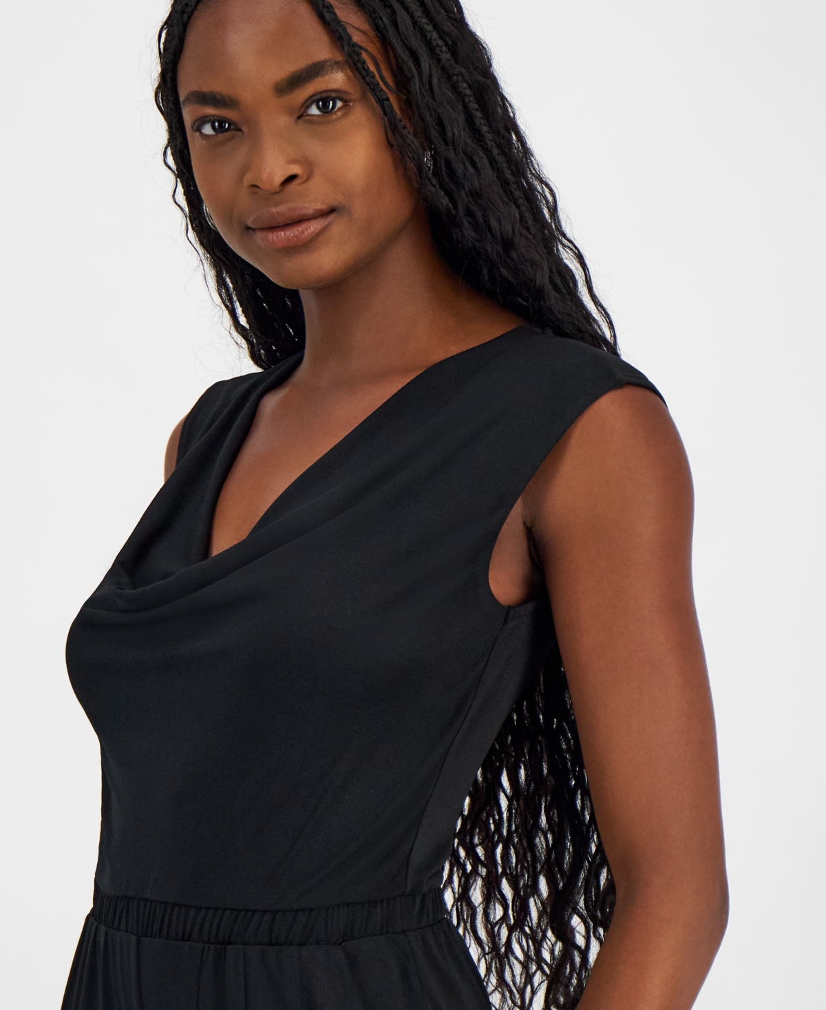 Bar Iii Women's Knit Crepe Cowlneck Jumpsuit, Exclusively at Macy's