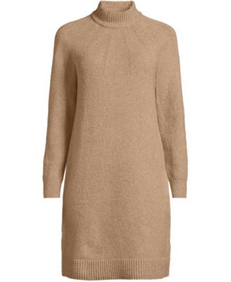 Women's Boucle Long Sleeve Raglan Mock Neck Sweater Dress