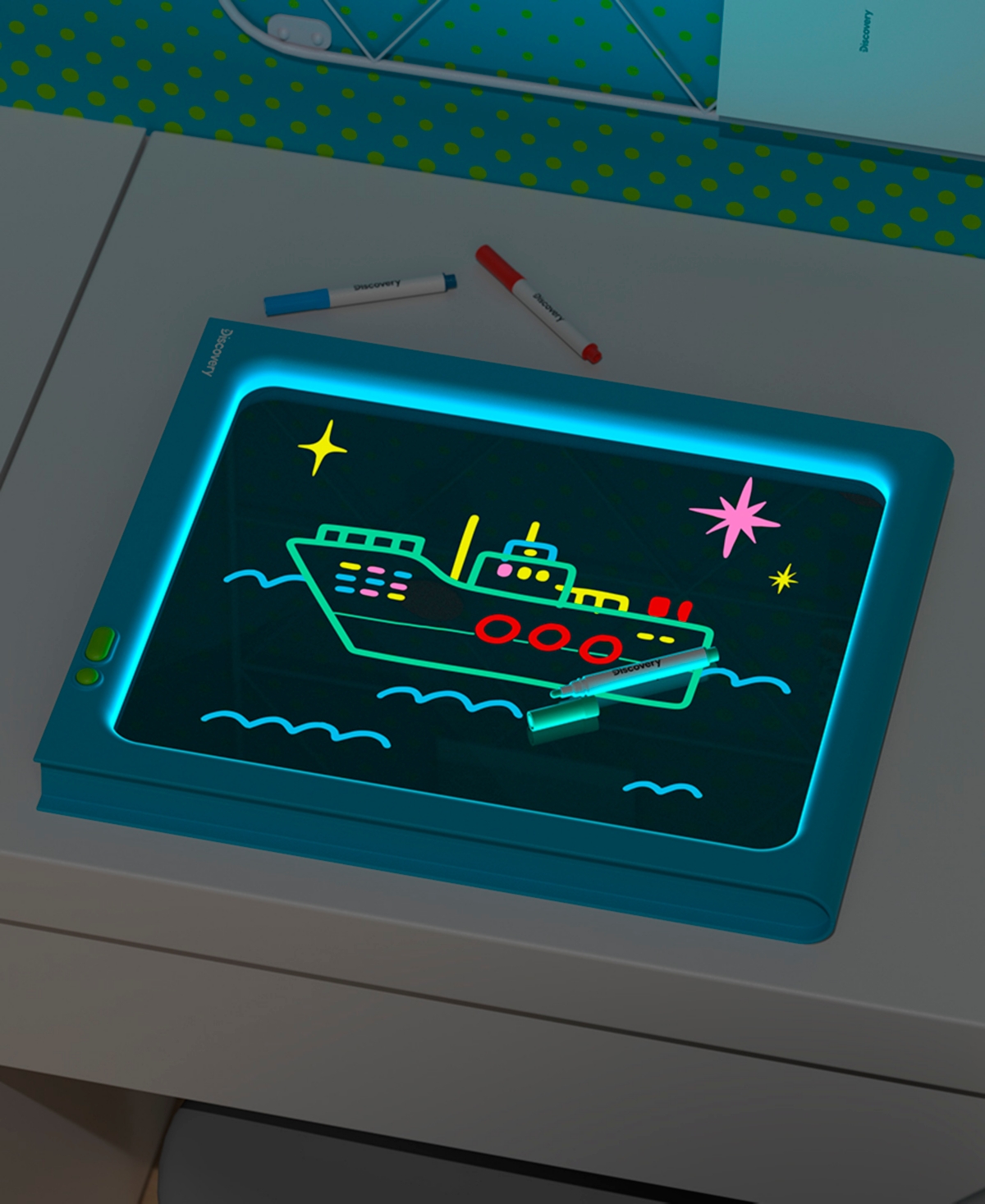 DISCOVERY GLOW EASEL DUAL-SIDED ART STATION 