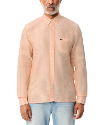 Lacoste - Men's Long Sleeve Striped Button-Down Linen Shirt
