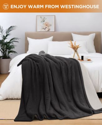 Heated Flannel and Sherpa Blanket, King