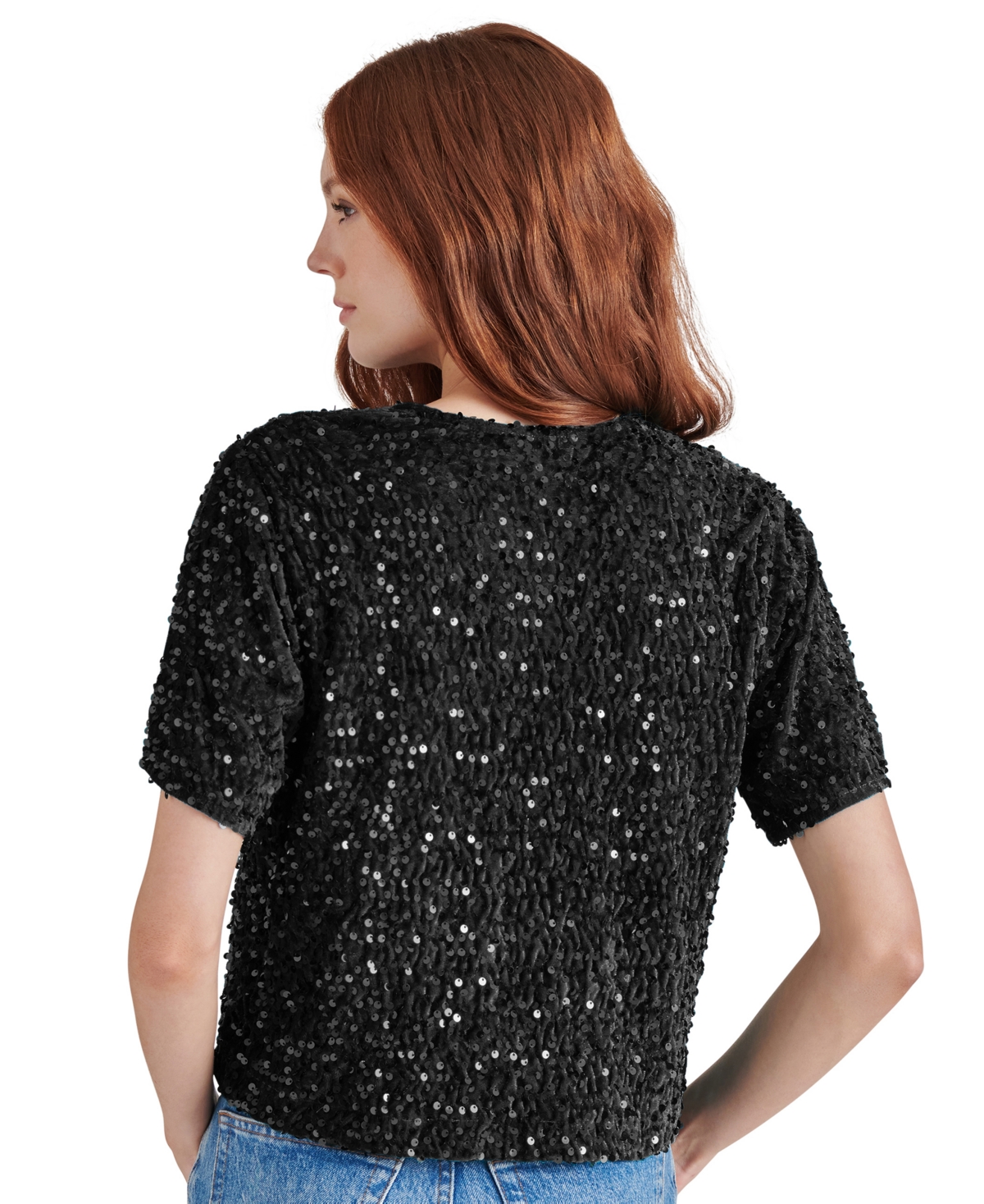Steve Madden Cressa Sequin T-shirt In Black
