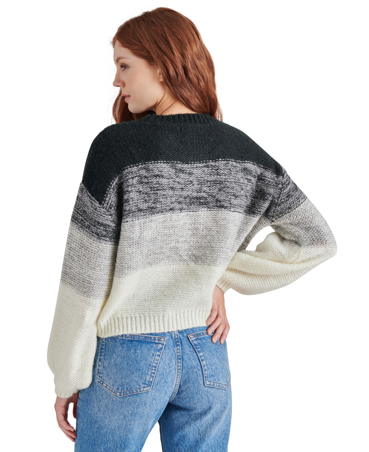 Steve Madden Women's Colette Striped Balloon-sleeve Sweater In Multi