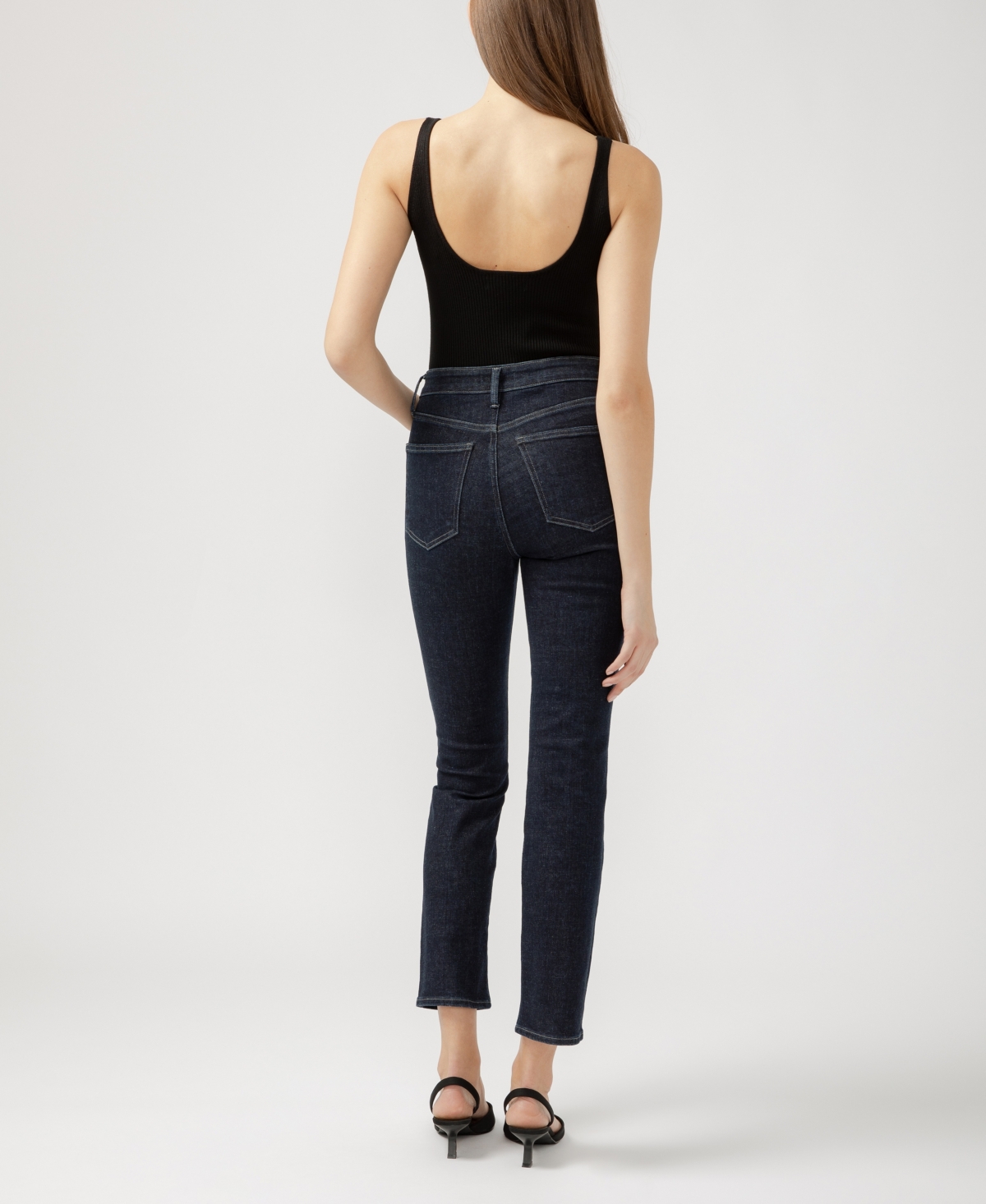SILVER JEANS CO. WOMEN'S ISBISTER HIGH RISE STRAIGHT LEG JEANS 